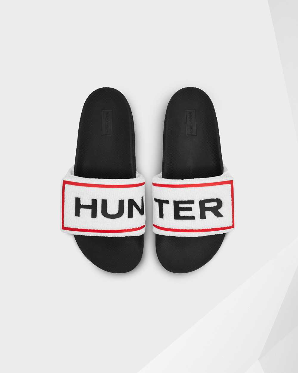 Hunter Original Terry Towelling Logo Sandaler Hvide - Hunter Sandaler Dame | BEO617580